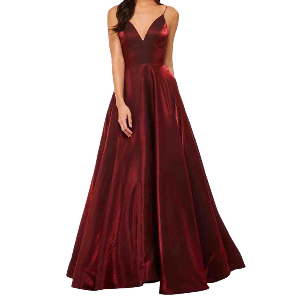 Sherri Hill 52424 Metallic Satin A-Line Gown w/ Slit Prom Dress 6 - Alterations